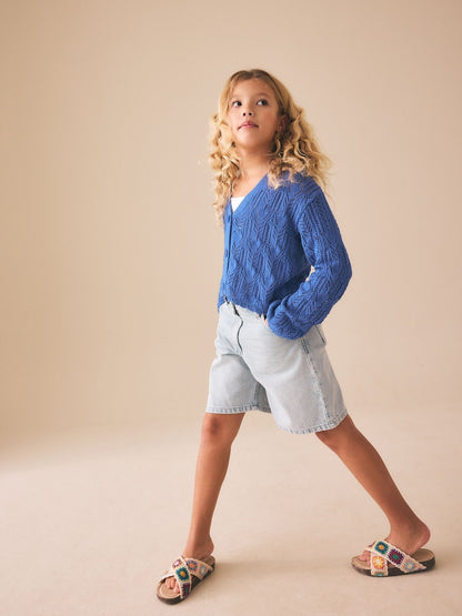 Cobalt Blue Knitted Cardigan (3-16yrs) - Size 3 Years (98cm)