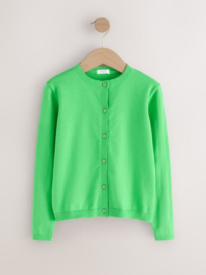 Bright Green Cardigan (3mths-10yrs) - Size 3-6 Months (62-68cm)