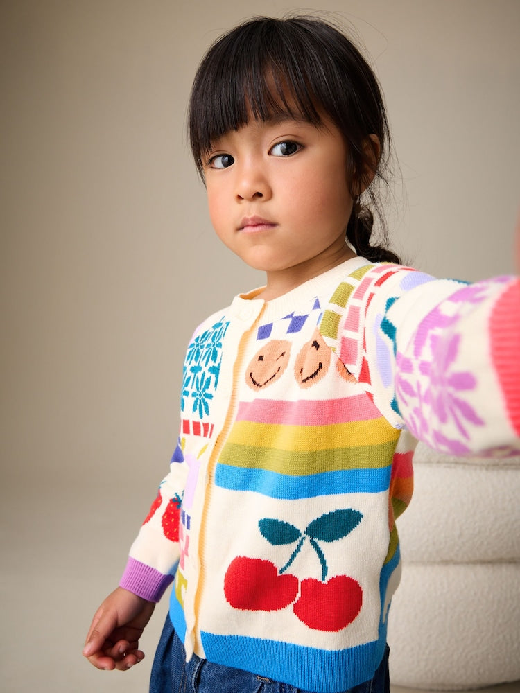 Multi Fun Printed Cardigan (3mths-7yrs) - Size 3-6 Months (62-68cm)