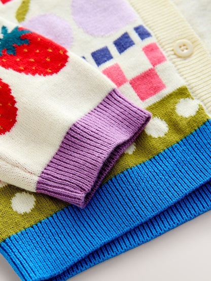 Multi Fun Printed Cardigan (3mths-7yrs) - Size 3-6 Months (62-68cm)