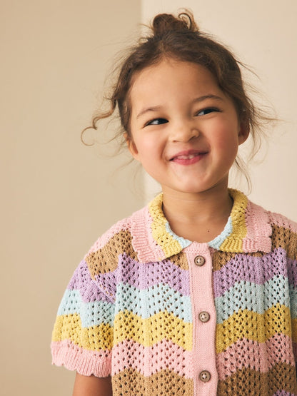 Multi Stripe Knitted Shirt and Trousers Set (3mths-10yrs)