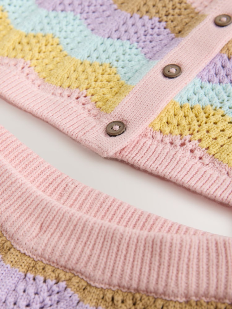 Multi Stripe Knitted Shirt and Trousers Set (3mths-10yrs)