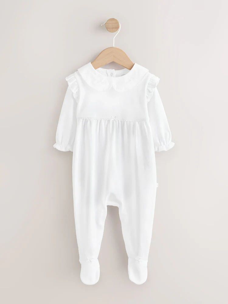 White Occasion Baby Sleepsuit (0-2yrs)