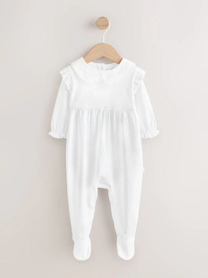 White Occasion Baby Sleepsuit (0-2yrs)