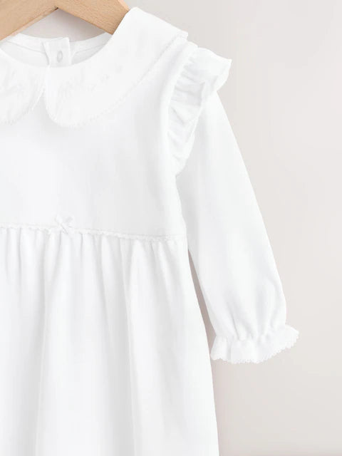 White Occasion Baby Sleepsuit (0-2yrs)