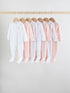 White/Pink 7 Pack Baby Sleepsuit (0-2yrs)