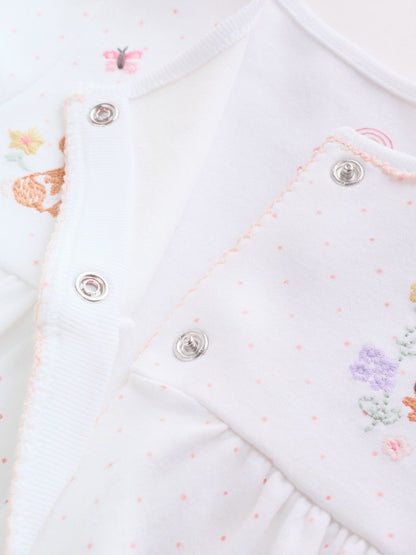 Pink Baby Bunny Sleepsuits 3 Pack (0-2yrs)
