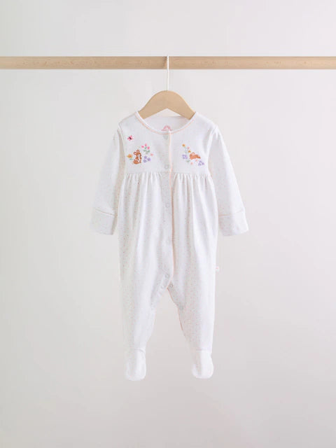 Pink Baby Bunny Sleepsuits 3 Pack (0-2yrs)