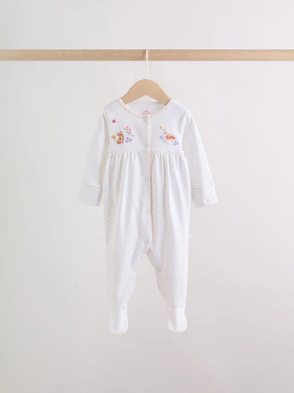 Pink Baby Bunny Sleepsuits 3 Pack (0-2yrs)