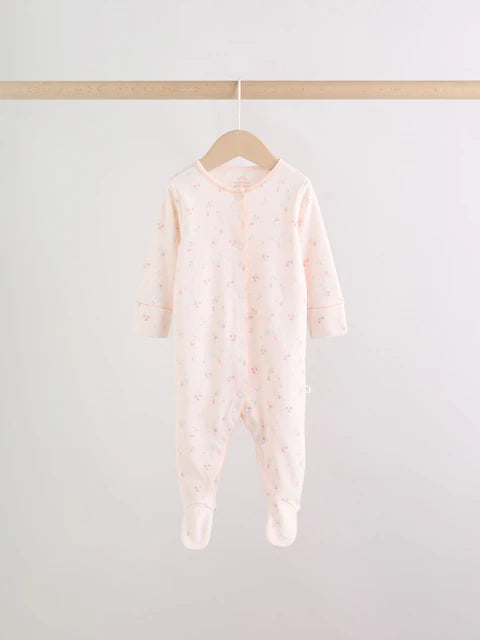 Pink Baby Bunny Sleepsuits 3 Pack (0-2yrs)