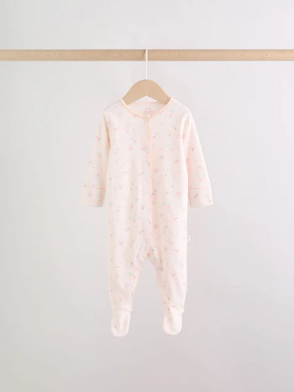 Pink Baby Bunny Sleepsuits 3 Pack (0-2yrs)