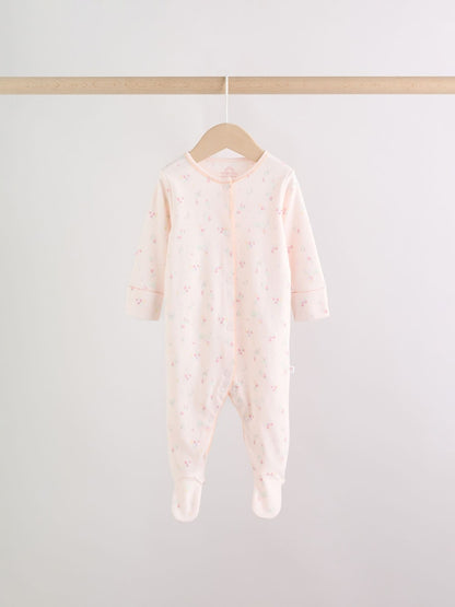 Pink Baby Bunny Sleepsuits 3 Pack (0-2yrs)