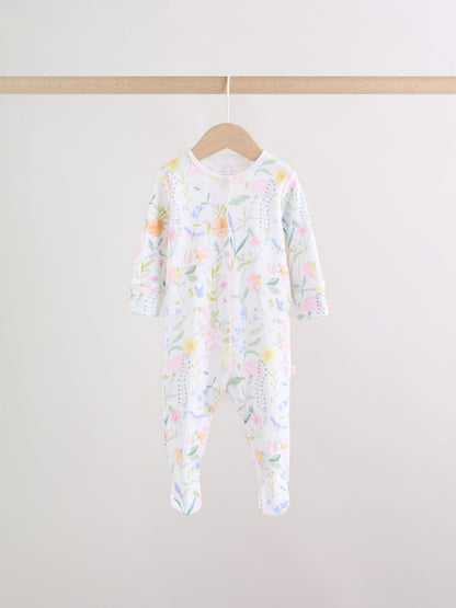 Pink Baby Bunny Sleepsuits 3 Pack (0-2yrs)