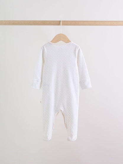 Pink Baby Bunny Sleepsuits 3 Pack (0-2yrs)