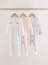 Pink Baby Bunny Sleepsuits 3 Pack (0-2yrs)