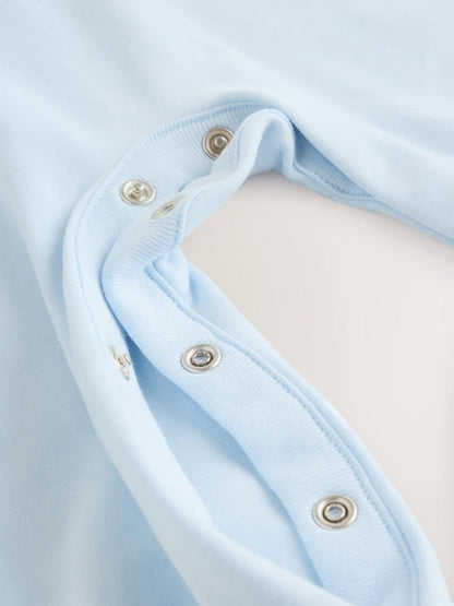 Blue Occasion Collared Baby Sleepsuit (0-2yrs)