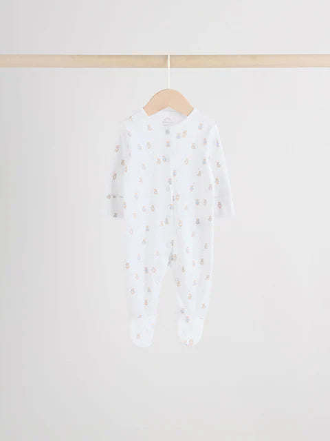 Blue 7 Pack Baby Bear Sleepsuit (0-2yrs)