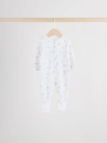 Blue 7 Pack Baby Bear Sleepsuit (0-2yrs)
