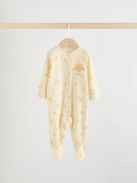 Yellow Spring Character 3 Pack Baby Sleepsuits (0mths-2yrs)