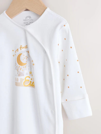 White My First EID Baby Sleepsuit (0mths-2yrs)