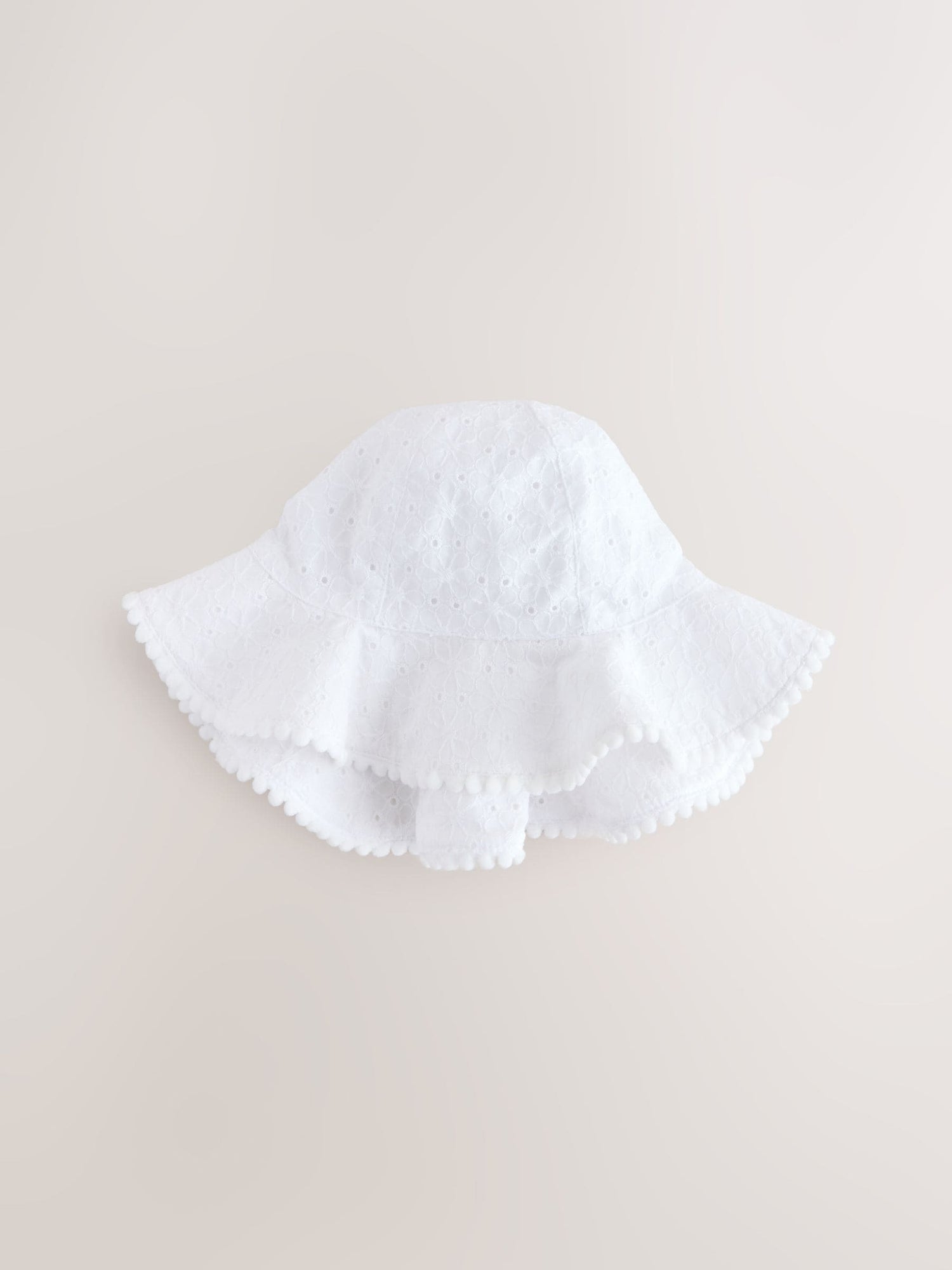 Pink and White Broderie 2pk Baby Bucket Hat - Size 50cm (First Size)