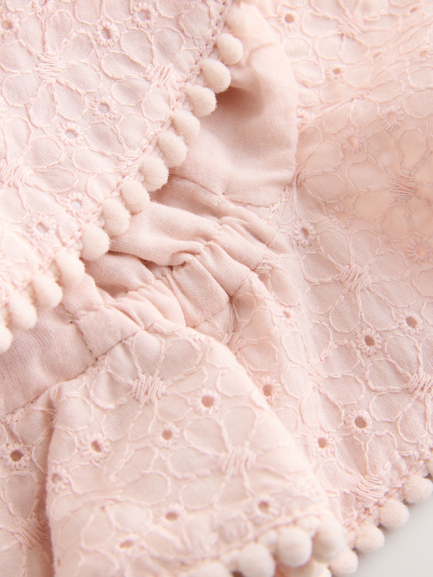 Pink and White Broderie 2pk Baby Bucket Hat - Size 50cm (First Size)