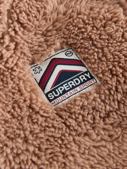 Superdry Brown Teddy Fleece Pramsuit - Size Up to 3 Months (62cm)