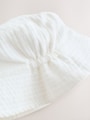 White Crinkle Baby Bucket Hat - Size 50cm (First Size)