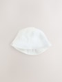 White Crinkle Baby Bucket Hat - Size 50cm (First Size)