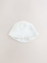 White Crinkle Baby Bucket Hat - Size 50cm (First Size) - Default 1