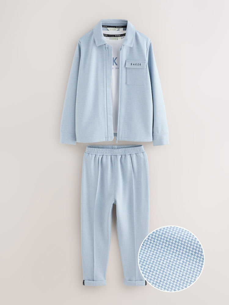 Baker by Ted Baker 3 Piece Textured Jacket T-Shirt and Trousers Set