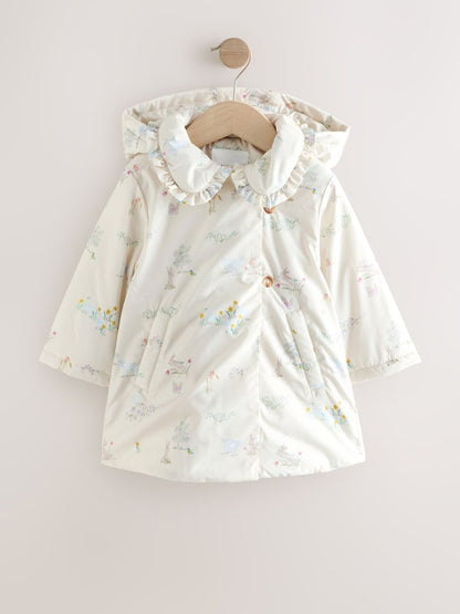 Spring Character Shower Resistant Printed Coat With Frill Collar (3mths-7yrs) - Size 3-6 Months (62-68cm)