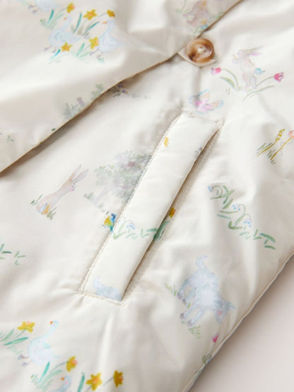 Spring Character Shower Resistant Printed Coat With Frill Collar (3mths-7yrs) - Size 3-6 Months (62-68cm)