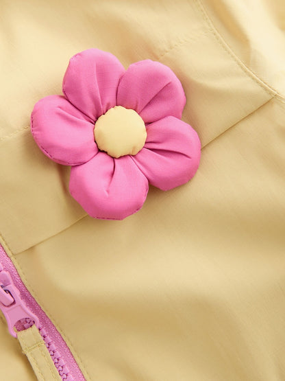 Lemon 3D Flower Waterproof Jacket (6mths-7yrs) - Size 6-9 Months (68-74cm)