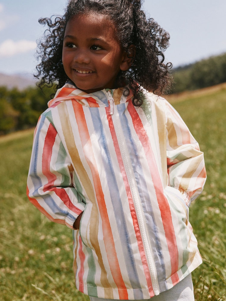 Multi Stripe Shower Resistant Printed Raincoat (3mths-7yrs) - Size 3-6 Months (62-68cm) - Multi Stripe