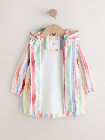 Multi Stripe Shower Resistant Printed Raincoat (3mths-7yrs) - Size 3-6 Months (62-68cm)