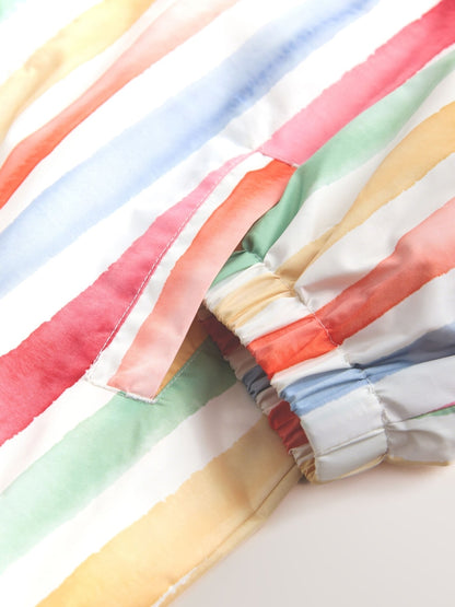 Multi Stripe Shower Resistant Printed Raincoat (3mths-7yrs) - Size 3-6 Months (62-68cm)