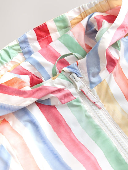Multi Stripe Shower Resistant Printed Raincoat (3mths-7yrs) - Size 3-6 Months (62-68cm)