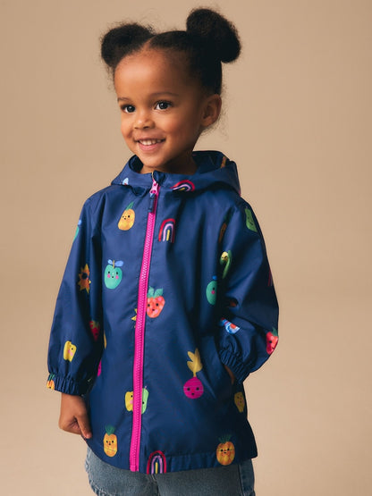 Navy Character Shower Resistant Printed Raincoat (3mths-7yrs) - Size 6-9 Months (68-74cm) - Navy Character
