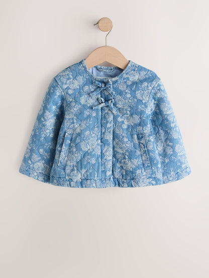 Blue Denim Jacquard Quilted Jacket (3mths-7yrs)