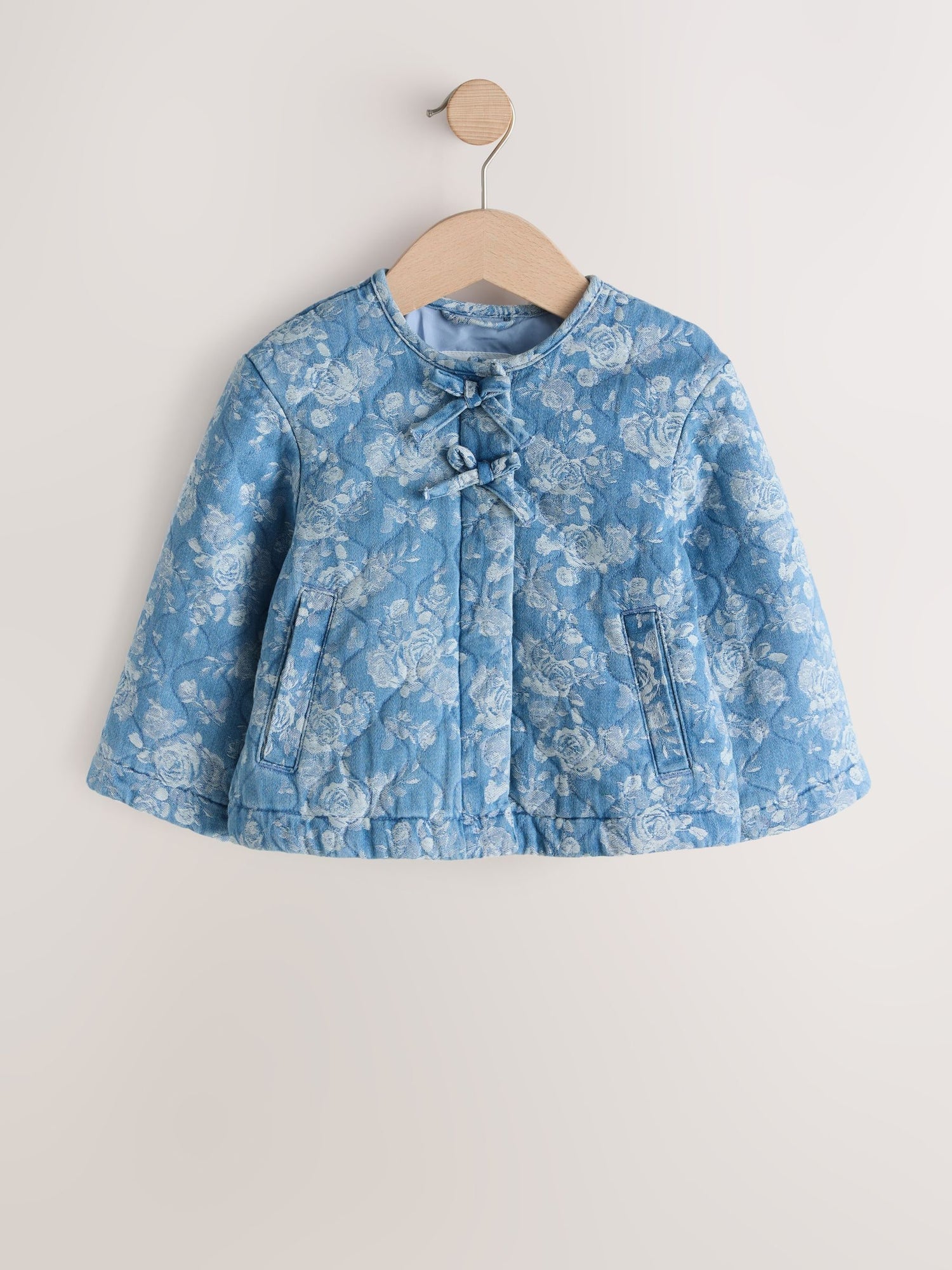 Blue Denim Jacquard Quilted Jacket (3mths-7yrs) - Size 3-6 Months (62-68cm)