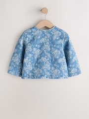 Blue Denim Jacquard Quilted Jacket (3mths-7yrs) - Size 3-6 Months (62-68cm)