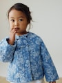 Blue Denim Jacquard Quilted Jacket (3mths-7yrs) - Size 3-6 Months (62-68cm)