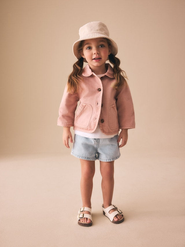 Pink Sun Back Print Denim Jacket (3mths-7yrs) - Size 3-6 Months (62-68cm)