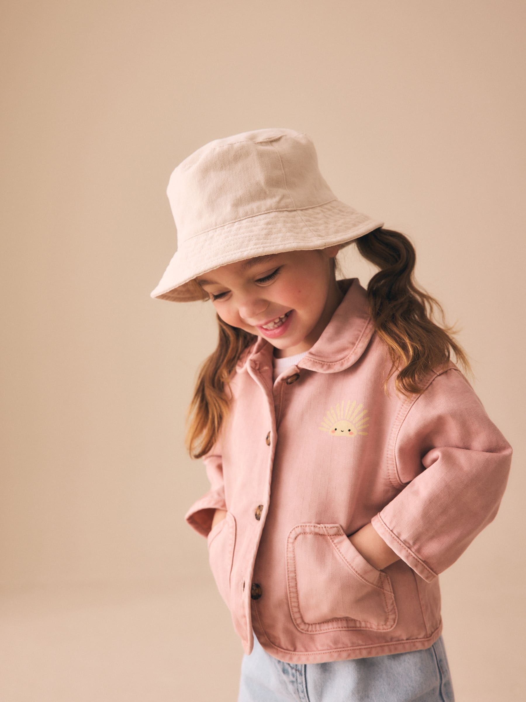Pink Sun Back Print Denim Jacket (3mths-7yrs) - Size 3-6 Months (62-68cm)