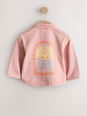 Pink Sun Back Print Denim Jacket (3mths-7yrs) - Size 3-6 Months (62-68cm)