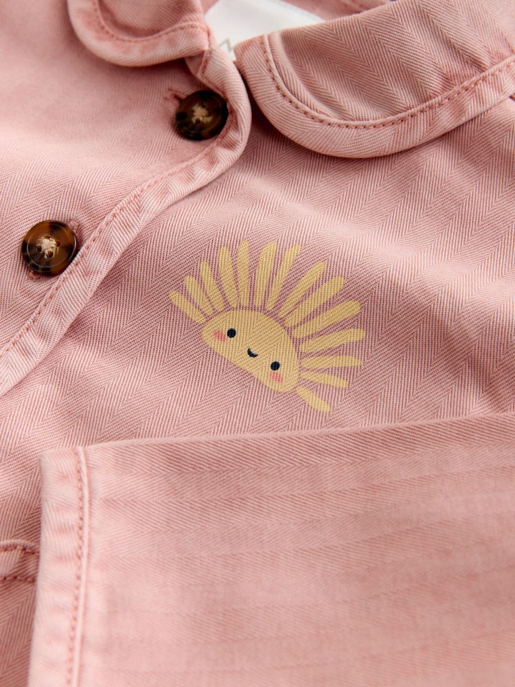 Pink Sun Back Print Denim Jacket (3mths-7yrs)