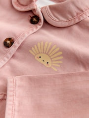 Pink Sun Back Print Denim Jacket (3mths-7yrs) - Size 3-6 Months (62-68cm)