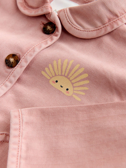 Pink Sun Back Print Denim Jacket (3mths-7yrs) - Size 3-6 Months (62-68cm)