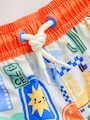 White Postcard Printed Swim Shorts (3mths-7yrs) - Size 3-6 Months (62-68cm)